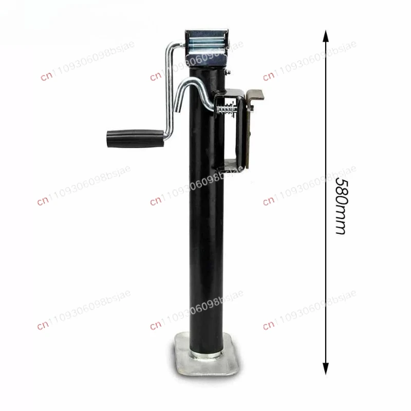 Trailer jack, RV outriggers, manual mechanical flange swivel plate support, transverse