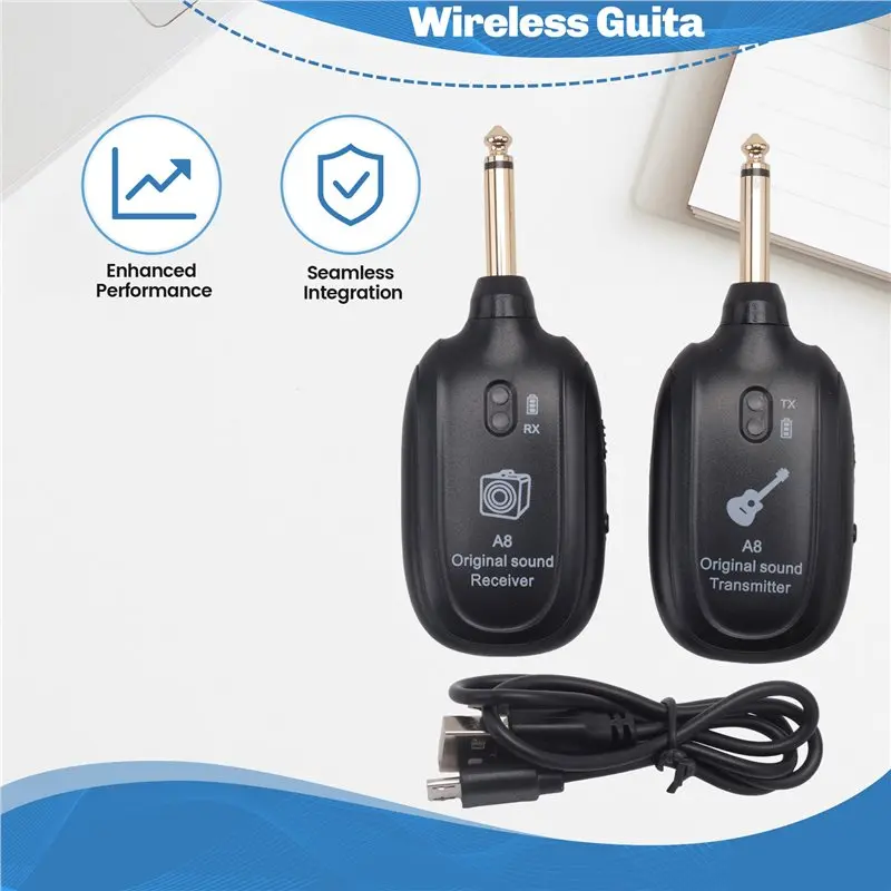 HFES Guitar Wireless System 20Hz-20Khz Acoustic Transmission Rechargeable Transmitter Receiver For Electric Guitar Bass view 5
