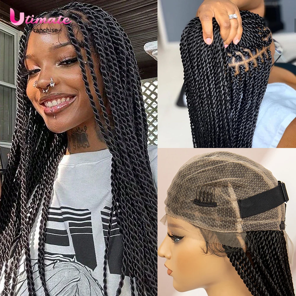 Twisted Braided Wigs Full Lace Box Braided Wigs with Baby Hair Lace Wig Knotless Braiding Hair Wig for Women