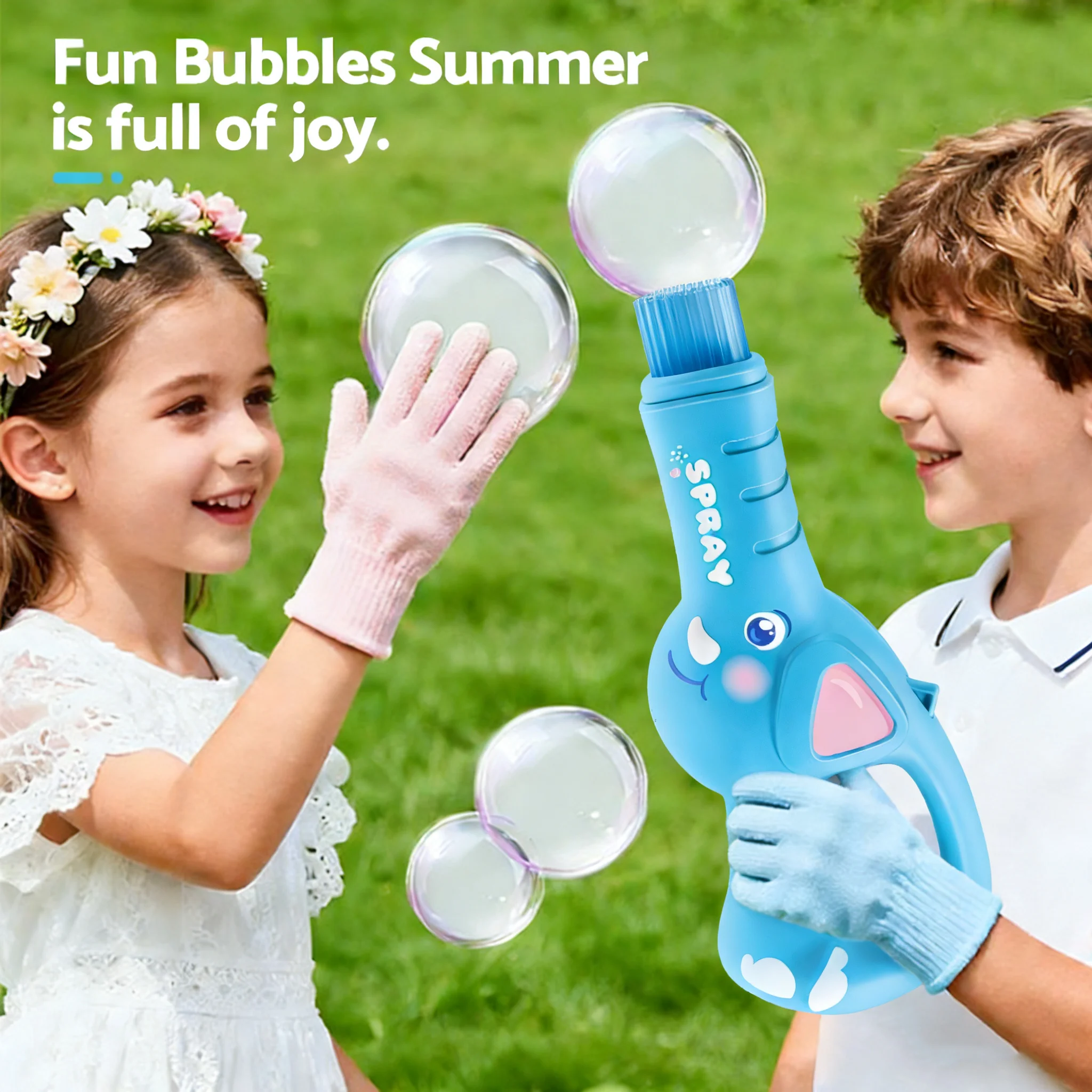 

Эластичная волшебная палочка для мыльных пузырей с милым животным, машина для создания дымовых пузырей, разноцветная подсветка, игрушка для летних вечеринок на открытом воздухе