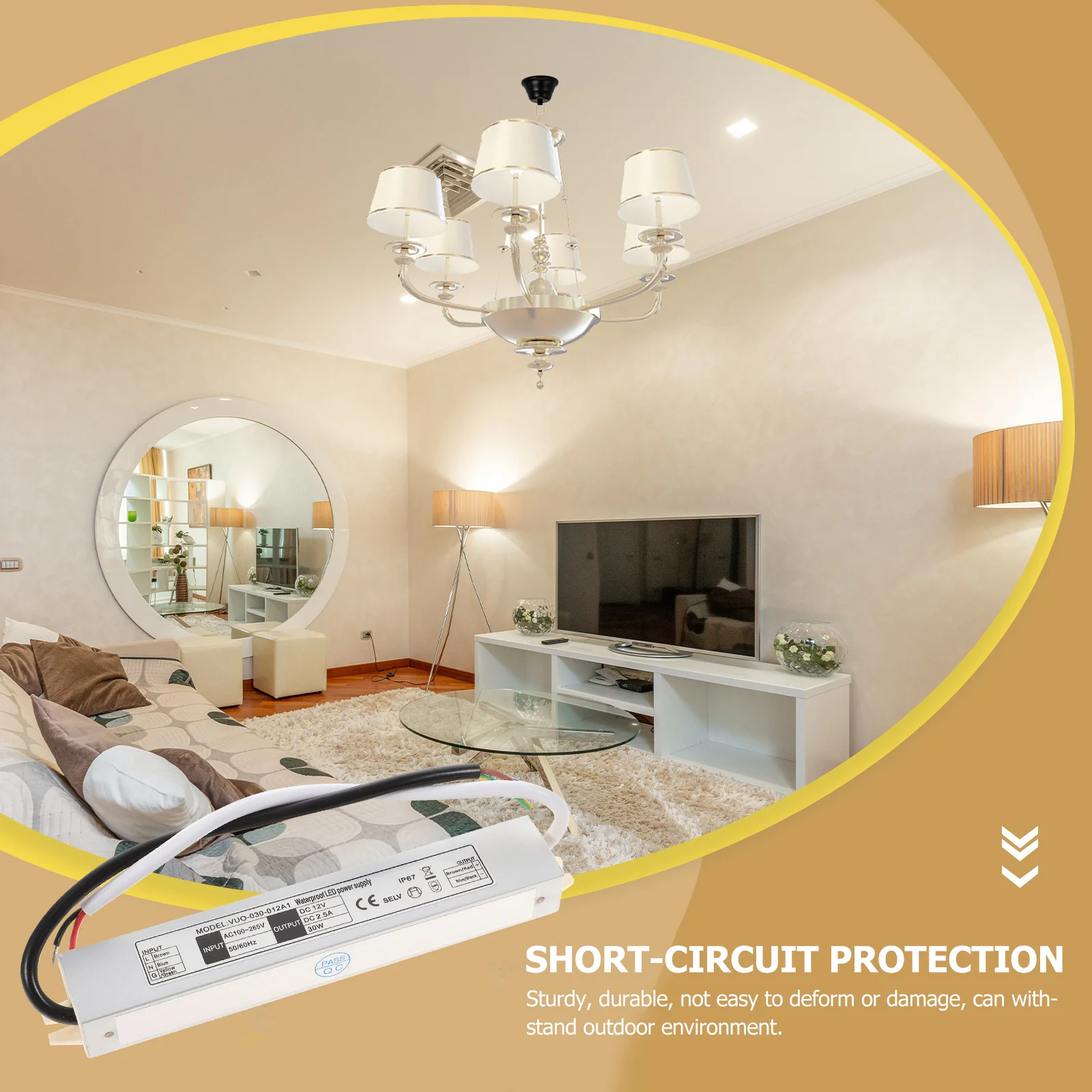 

Светодиодный драйвер 30 Вт, источник питания 100 В-265 В, преобразователь постоянного тока, без мерцания, выход, внутренние и наружные светодиодные ленты, освещение шкафа