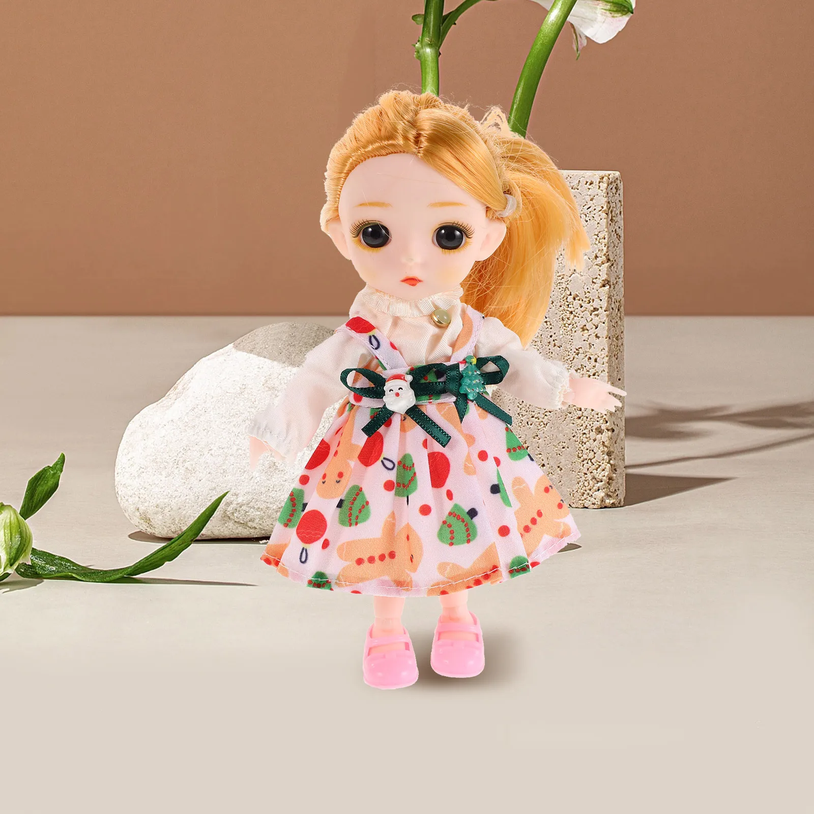 Juego de 2 trajes de armario de vacaciones Bjd, ropa de punto de Papá Noel rojo y verde, disfraz en miniatura, accesorios de vestir, ropa Bjd