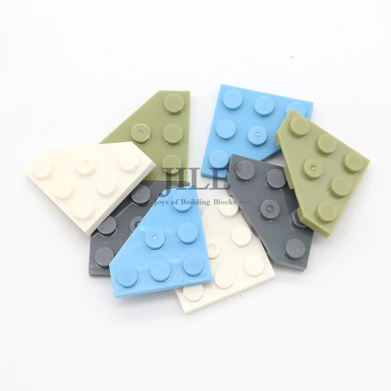 30pcs Moc Wedge Plate 3x3 Cut Corner 5 Sides 6 Holes 2450 DIY Enlighten Building Blocks Bricks Compatible with Assembles Parts