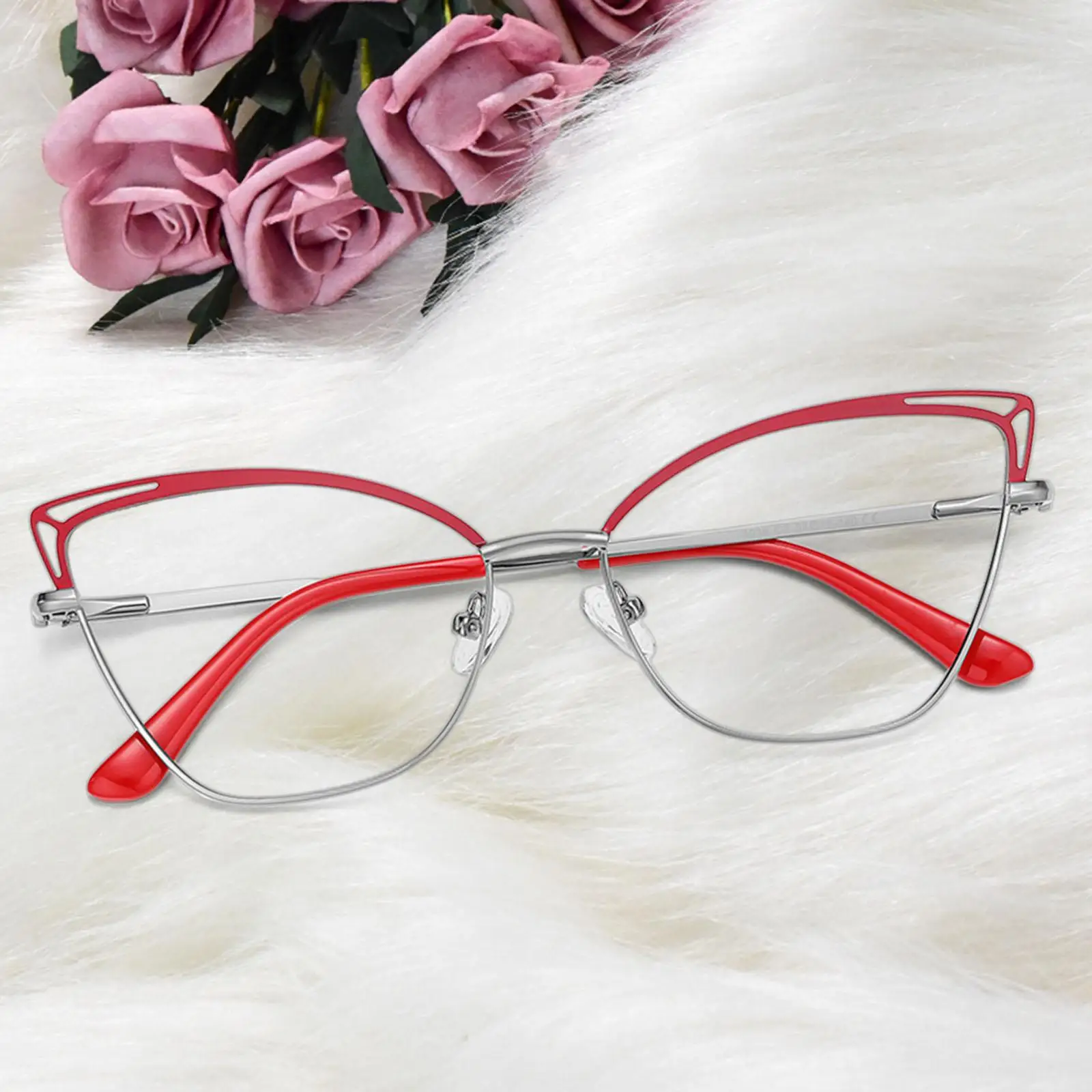 Women Blue Light Blocking Glasses Blue Light Filter Metal Frame for Reading