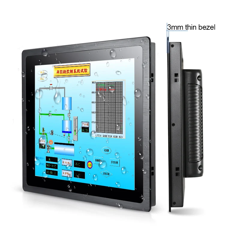 IP65 waterproof 1000 nit LCD 10 15 17 19 22 LCD touchscreen with DC 12 V/24 V input