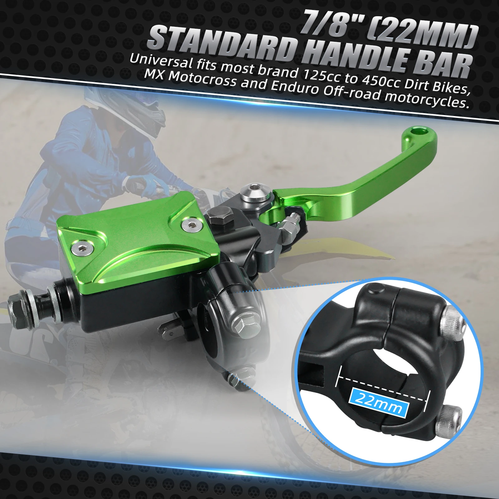 For Kawasaki KX 65 KX 85 KX 125 KX 250 KX250F KX450F KLX 125 KLX 250 D-TRACKER KLX450R 7/8" Hydraulic Brake & Cable Clutch Lever view 4