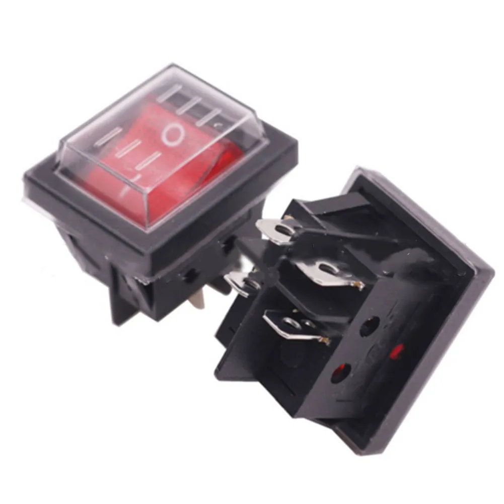 High Quality Rocker Switch Power Button 16A 250V 37*30*33mm 4 Pins ON/OFF Switch With Light With Waterproof Cover