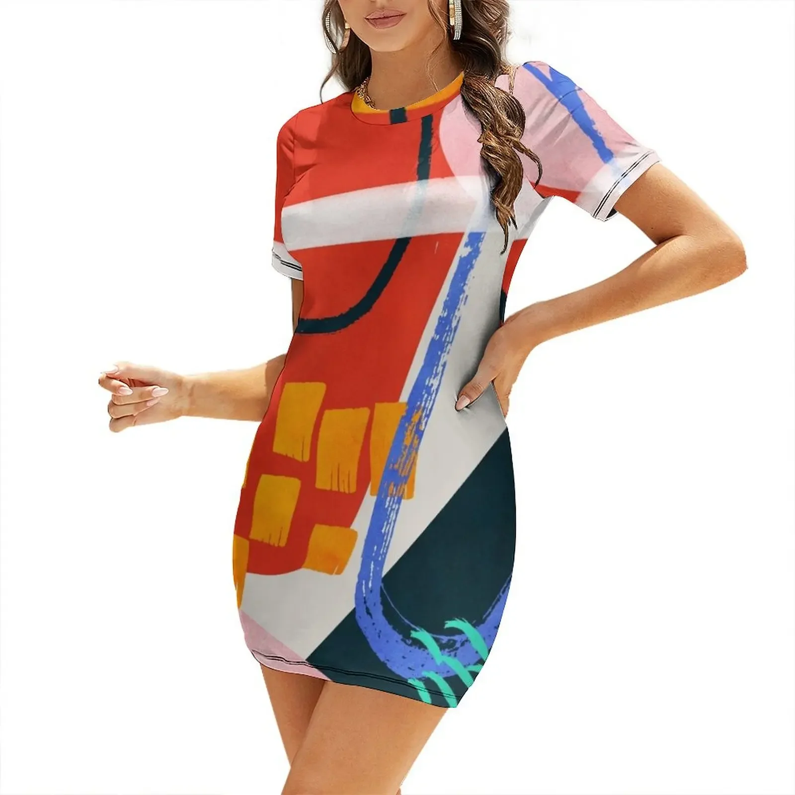 

Mura Short-Sleeved Dress sexy short dresses daring Dress women Clothing wedding dresses for woman