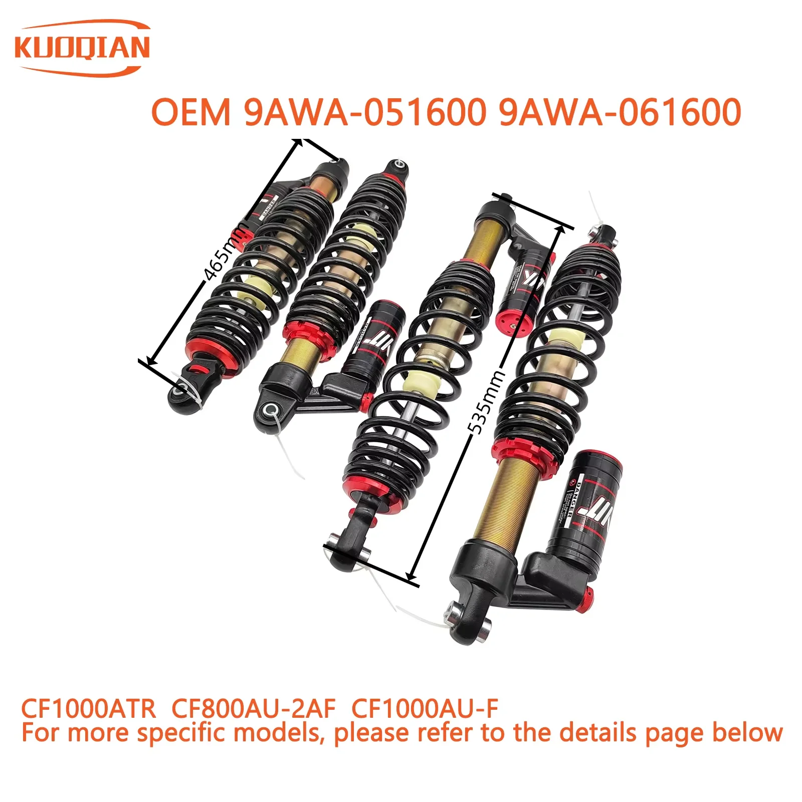 

2pcs REAR shock absorber front shock absorber suit for CFX10/CF850ATV/ 850 XC 9AWA-051600 9AWA-061600 QUAD GO KART