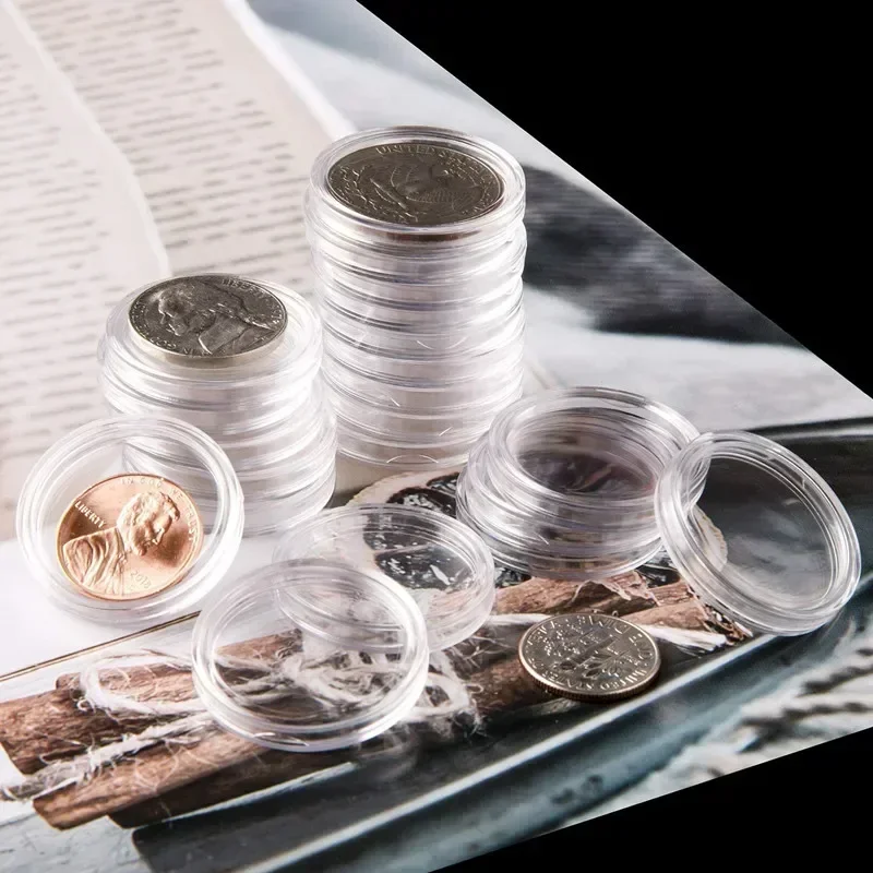 10/20 Pcs 18-40mm Transparent Plastic Coin Capsules Coin Storage Capsules Protective Case Coin Storage Case Collector Case