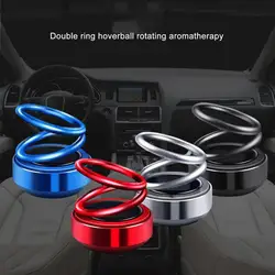 Solar Powered Car Air Freshener Double Rings Suspension Fragrance Deodorant Auto Aromatherapy Diffuser Car Interior Accessories