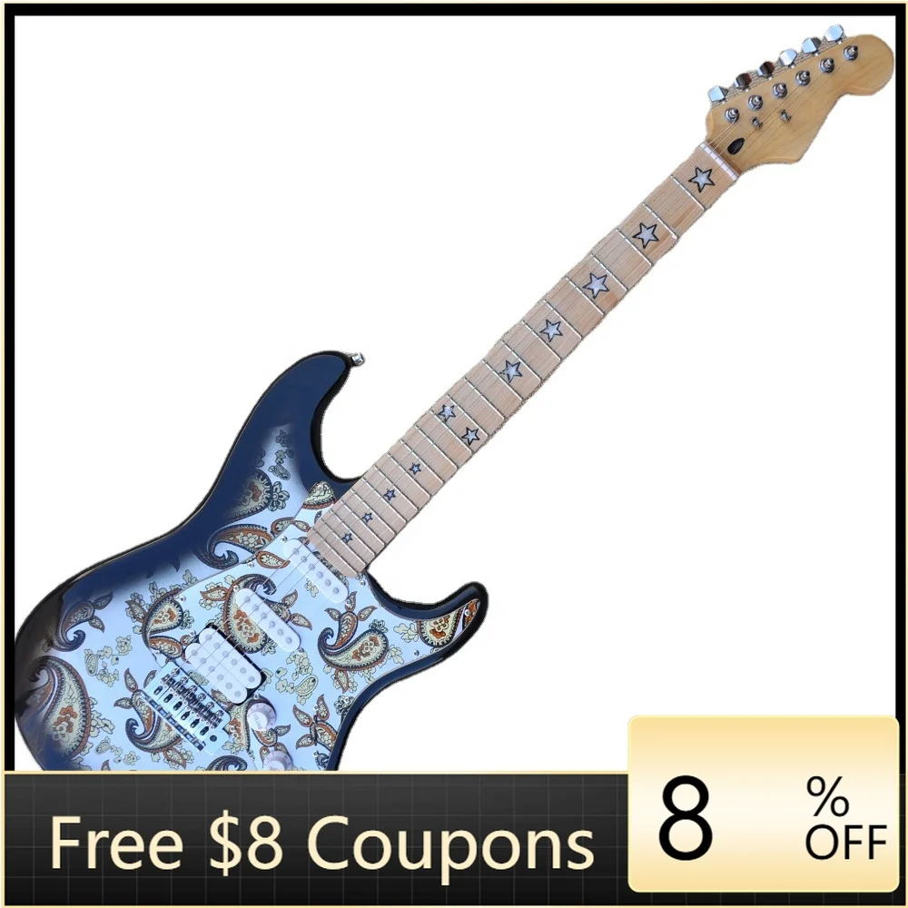 

STLFFlyoung Silver Flower Electric Guitar Cheap Price Electric Guitar Maple Fretboard Guitar
