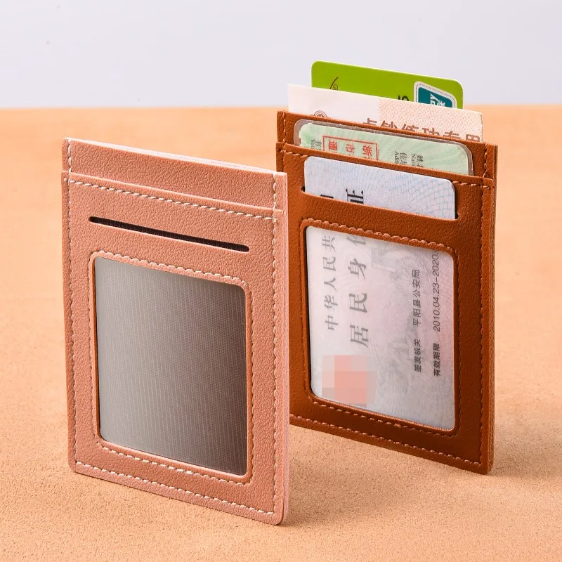 초슬림 카드 홀더 지갑 여성 남성용 슬림 미니 RFID 차단 멀티 신용카드 슬롯 포켓 ID 배지 신용카드 케이스