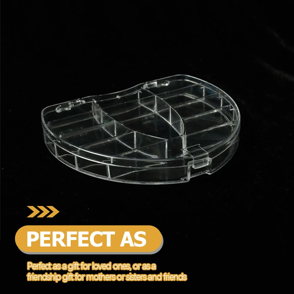 

Heart Shaped Clear Plastic Storage Box Multi Compartment Organizer for Jewelry Nail Charms Beads Portable Durable