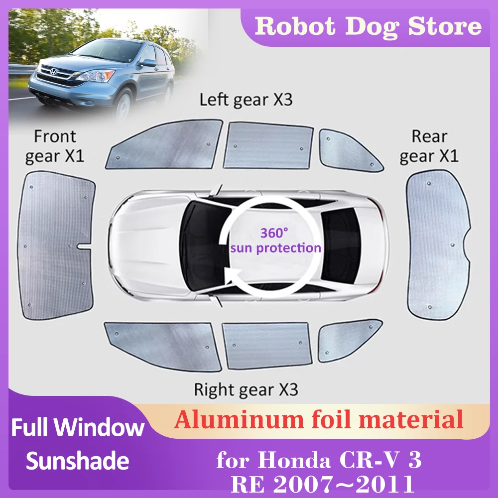 

Солнцезащитные очки с полным покрытием для Honda CR-V 3 CRV RE 2007 ~ 2011, коврик с козырьком для окон, боковая занавеска на лобовое стекло, солнцезащитный козырек, аксессуары