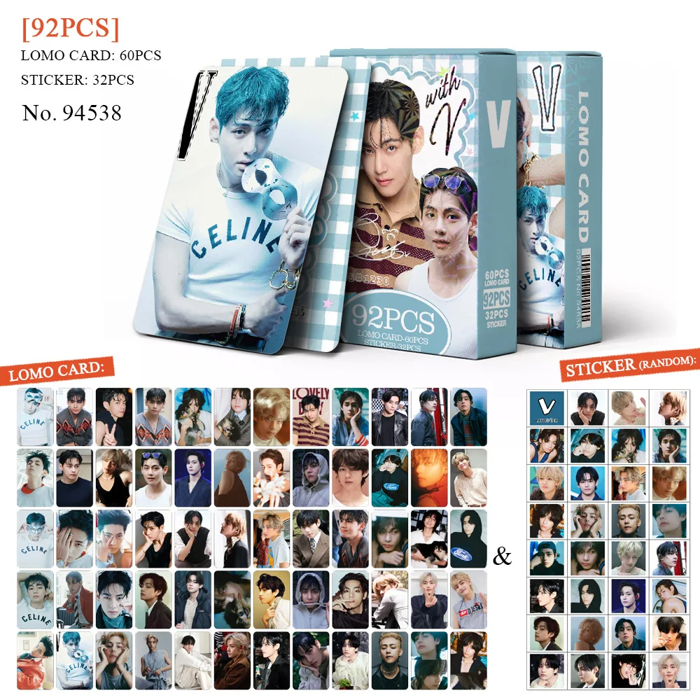 

92 Small Cards Boy Band Fresh Style Collectible Photo Cards PEEMWASU Double-Sided LOMO Sticker Gift Collectible Cards
