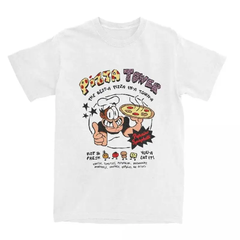 Men Women Pizza Tower The Best Pizza In Town Shirt Merch game lover Cotton