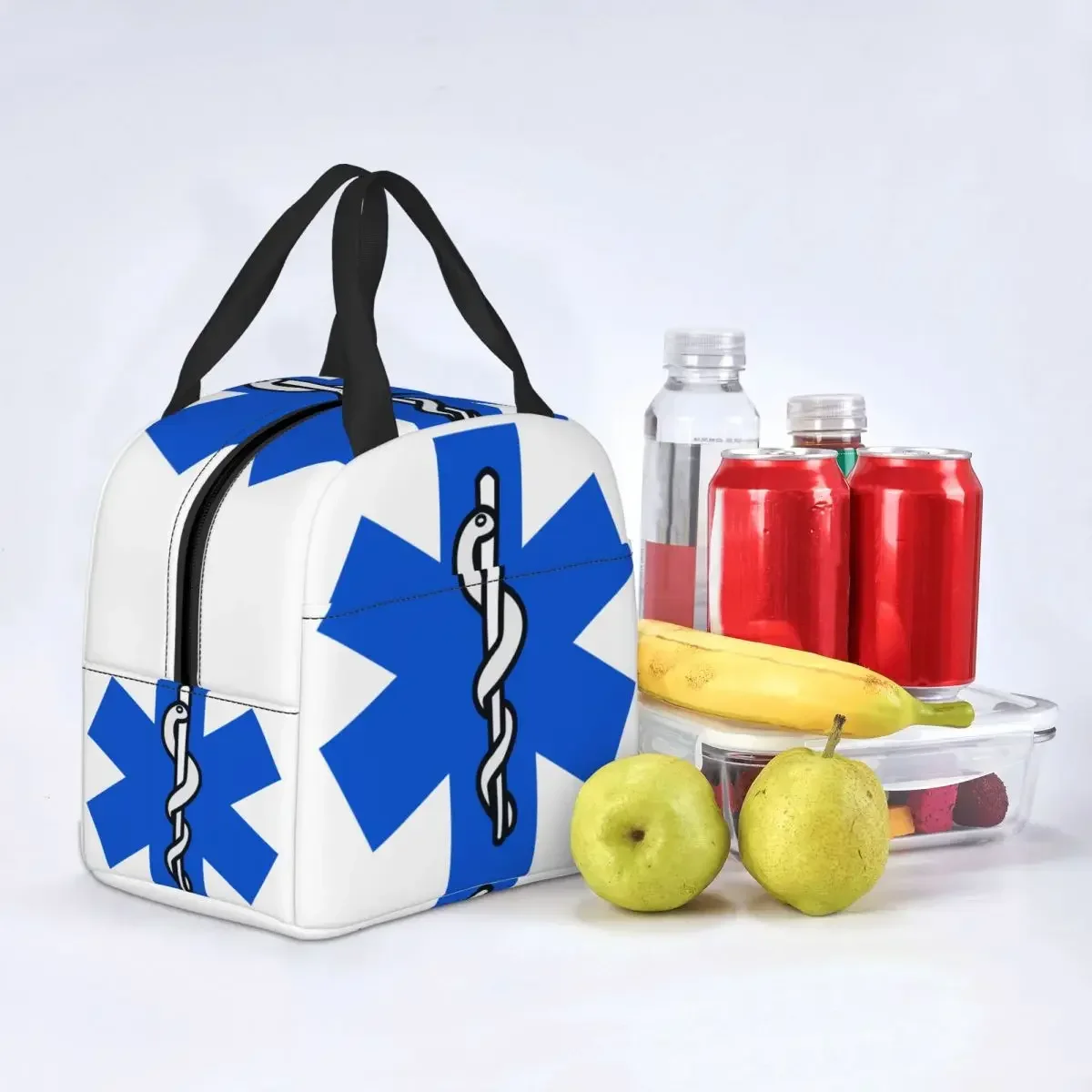 Emt Star Of Life Insulated Lunch Bags Women Paramedic Doctor Ambulance Resuable Thermal Cooler Bento Box Kids School Children