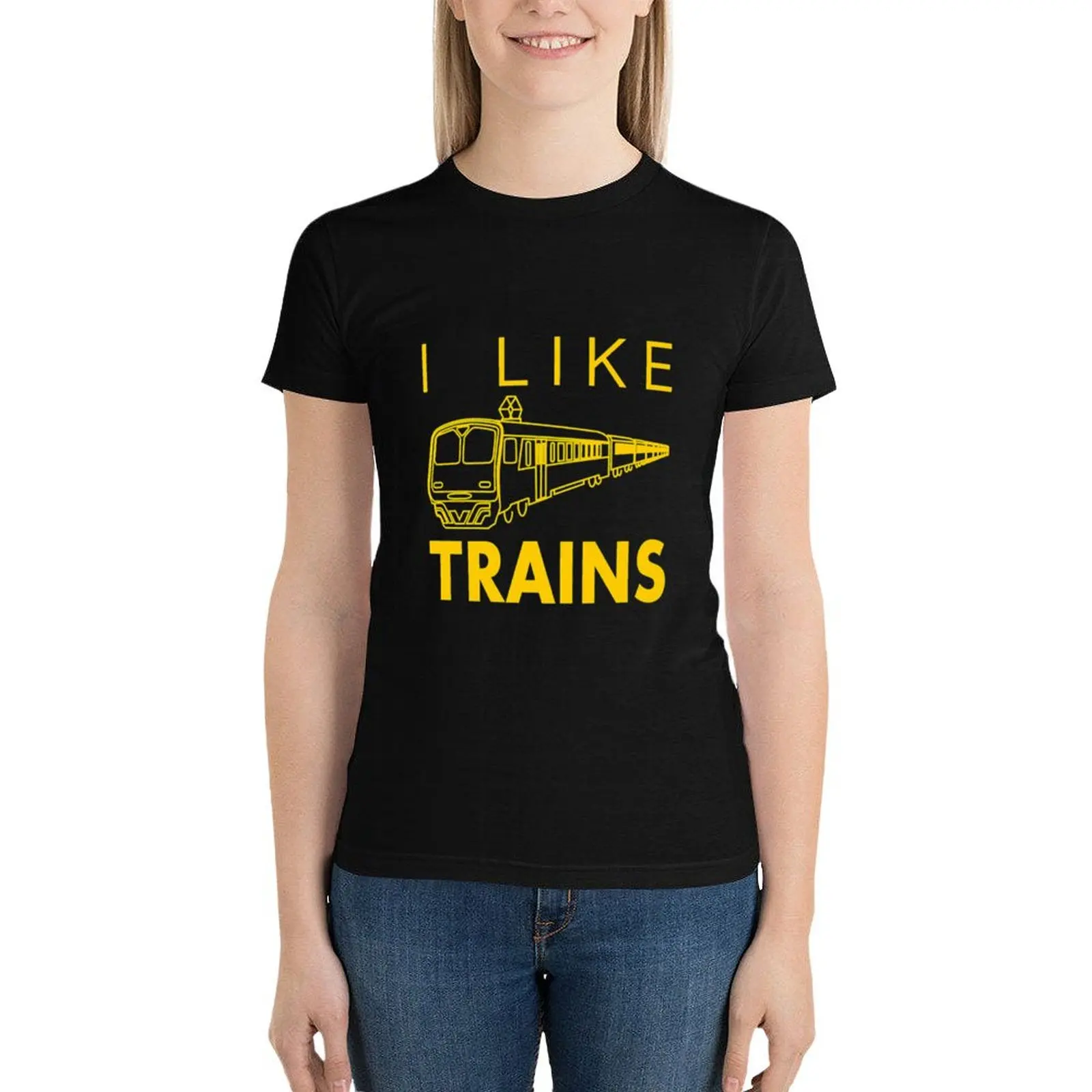 

I like trains T-Shirt oversized hippie clothes animal print shirt for girls oversized workout shirts for Women