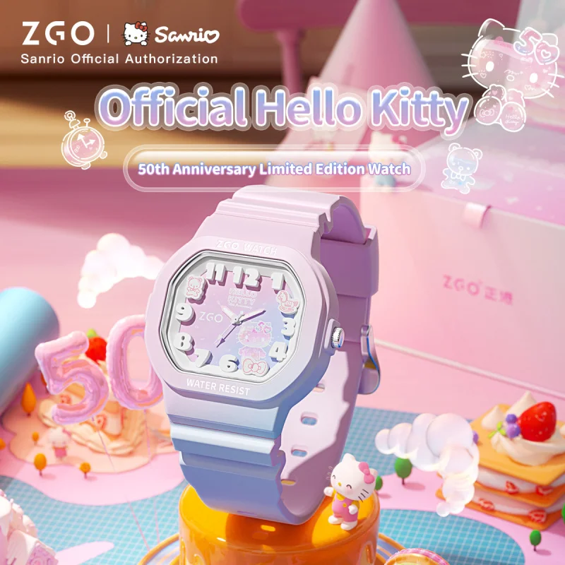 [50th Anniversary Limited] ZGOx Sanrio HelloKitty Watch For Woman 30M Waterproof Luminous Ladies Watch Birthday Gift 357