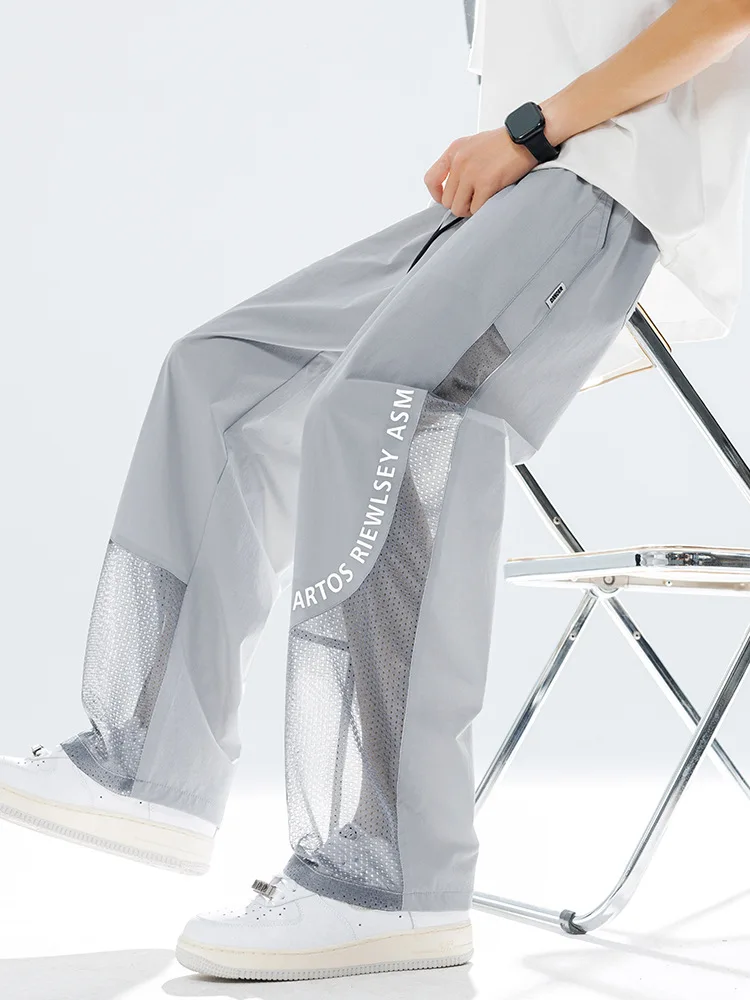 

Plus Size 10xl Summer Sweatpants Men Quick-Dry Breathable Ice Cool Nylon Stretch Long Trousers Male Casual Track Pants 8xl 9xl