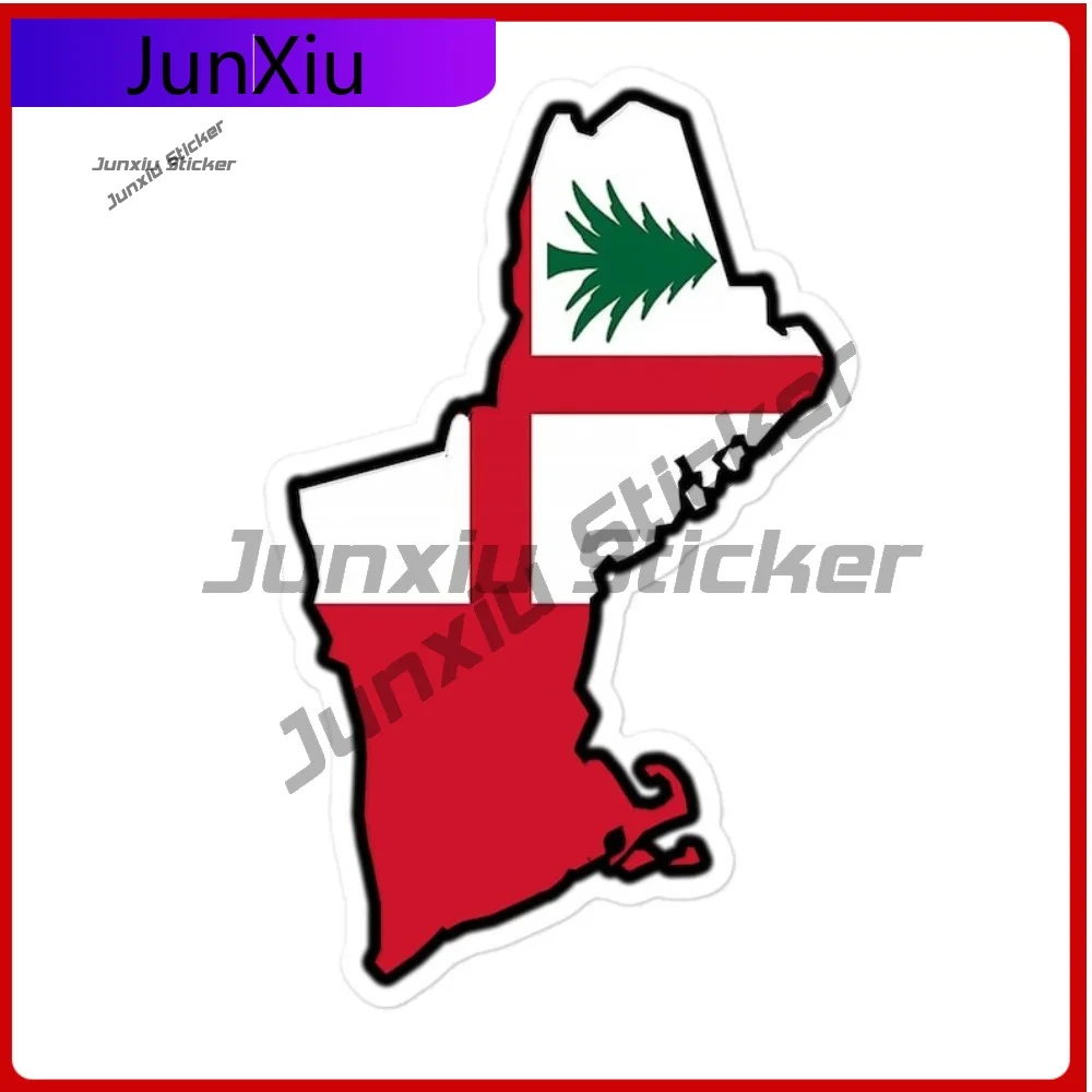 

Flag Of New England On Map Decal Sticker Water Resistant Stickers Vinyl Decals Graphic Motorcycle Camping Carsuv Window Decorati