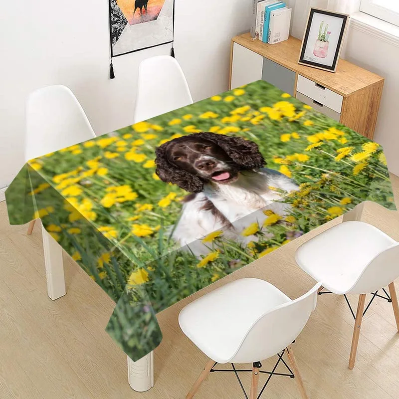 Cocker Spaniel Tablecloth Oxford Fabric Square/Rectangular Dust-proof Table Cover For Party Home Decor TV Covers