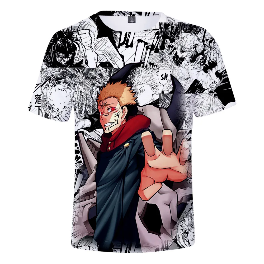 Kids And Mens Summer t shirts Japanese Anime Jujutsu Kaisen Gojo Boys T-shirt Summer Oversized Harajuku Casual Sport Streetwear