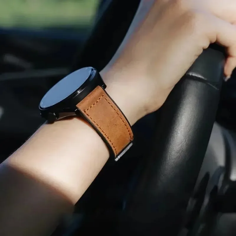 22/20 مللي متر جلد + حزام سيليكون للغارمين Forerunner 55 165 265 965 سوار معصم مغناطيسي Garmin Vivoactive 6 5/Venu 3 2/Active 5 6