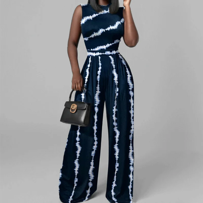 

Slim Fit Printed Women's Jumpsuit 2025 Svel Long Pants Polyester Fabric Regular Thin Medium Waist Long Trousers