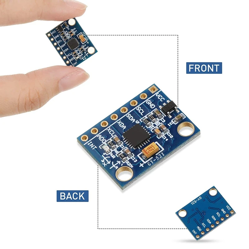 GY-521 MPU-6050 MPU6050 모듈, 3 축 가속도계, 6 DOF 자이로스코프 센서 모듈 키트, 16 비트 AD 컨버터, 10 개