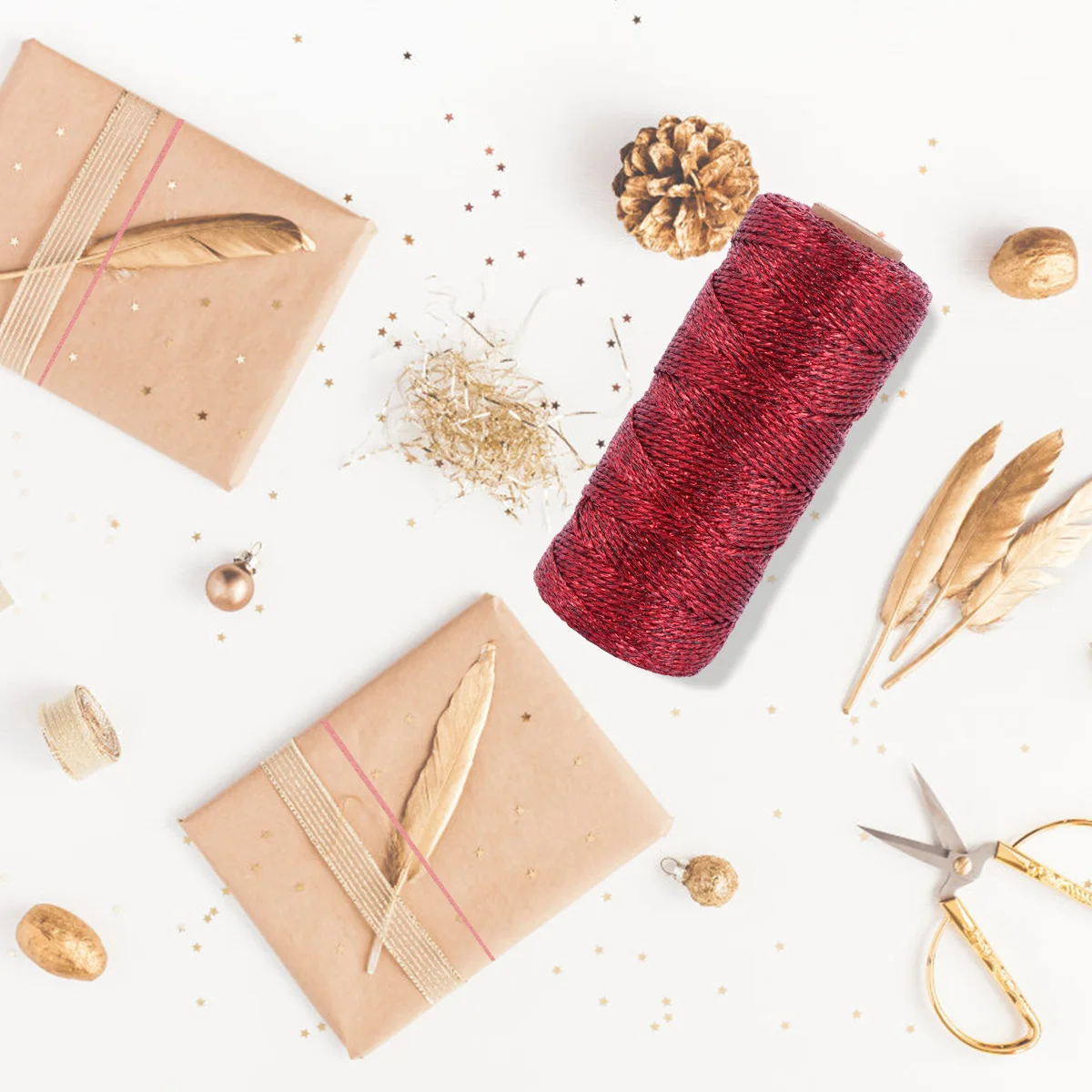 

1 Roll Wedding Decoration Rope Durable DIY Tied Rope for Crafts Gift Wrapping Party Favor Party Decoration Cotton Thread