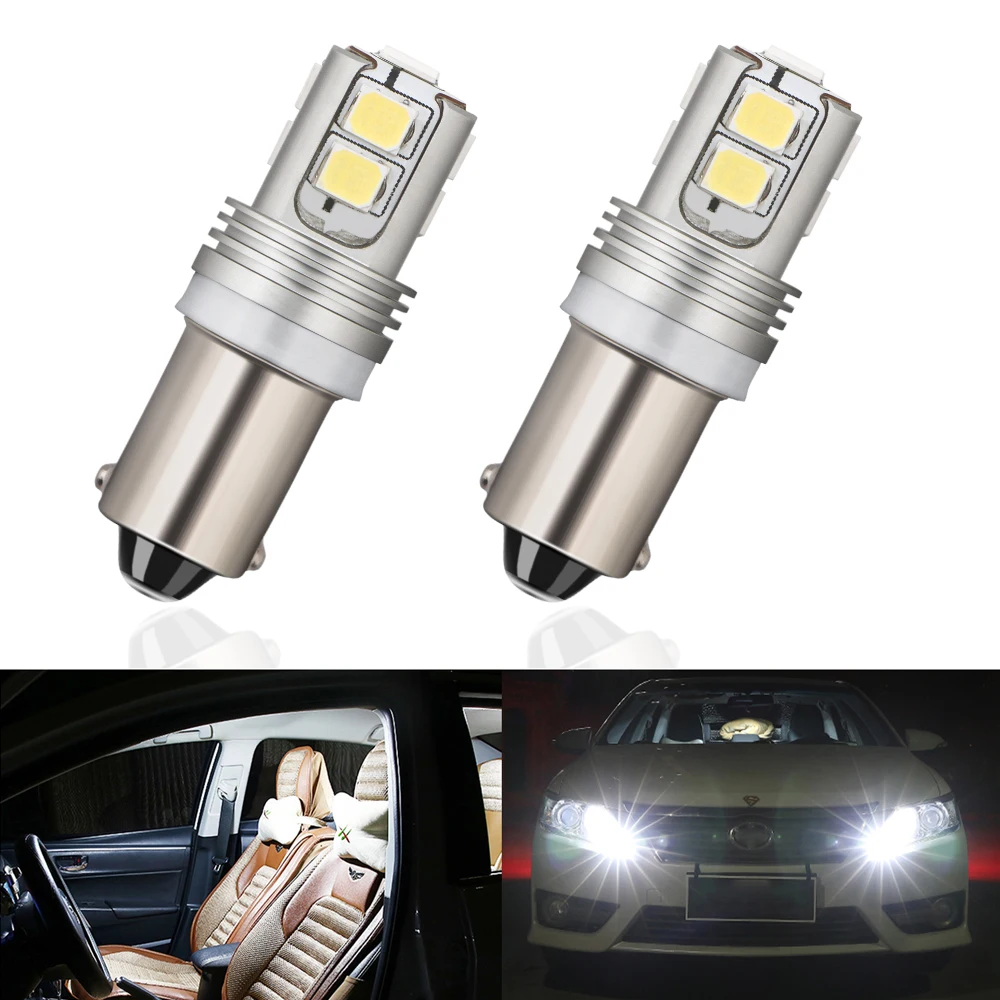 

2PCS Canbus Error Free BA9S LED Bulb For Position Parking Lights or Backup Reversing Brake Turn Signal Lights 8000k White