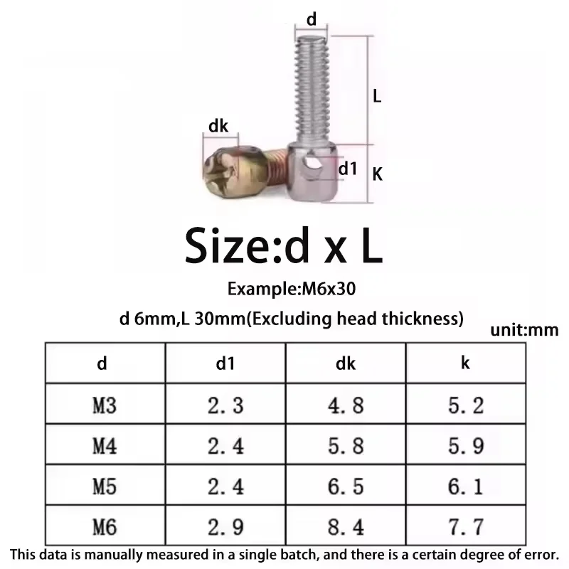 304 Stainless Steel/Carbon Steel M3 ~ M6 Lead Sealing Screw Electric Meter Sealing Watch with Hole Cross Bolt