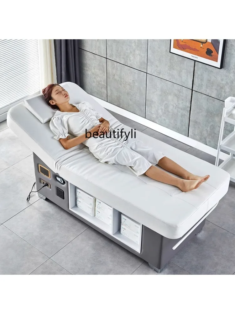 Electric Beauty Bed Salon Multi-Function Lifting Heating Constant Temperature Physiotherapy Latex Medical Massage Spa Bed