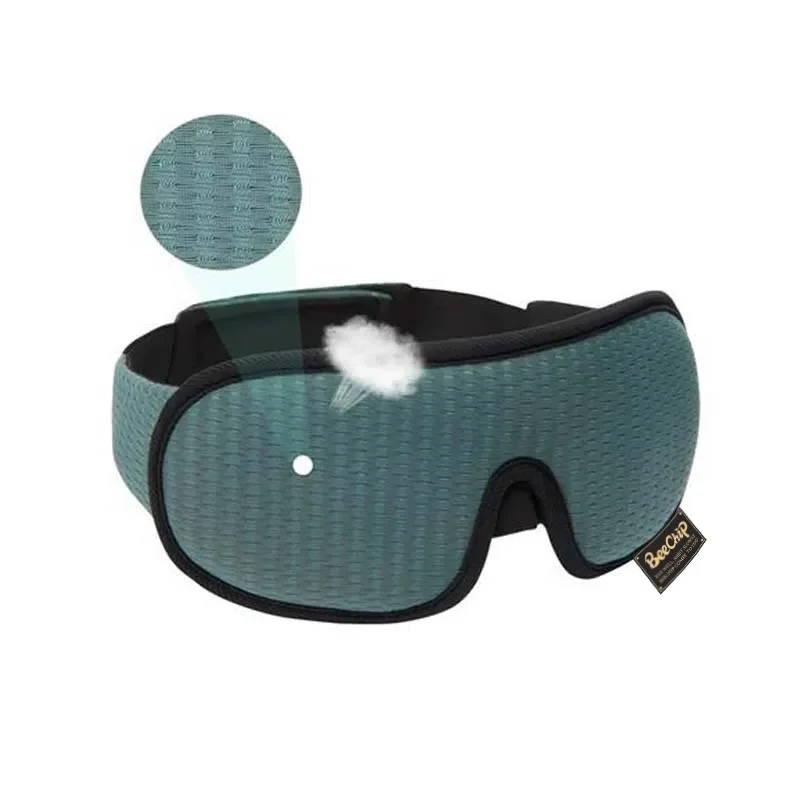 3D Eye Mask Green Breathable Shading Sleeping Hot Sales Eye Mask Adjustable Strap Sleep Mask Padded Travel Rest