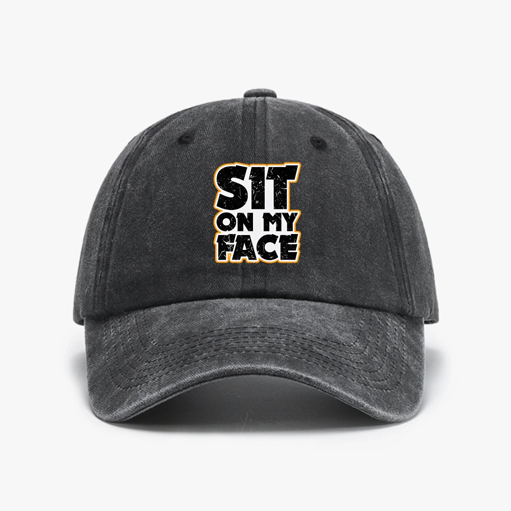 Sit on My Face Printed Eat Ass Oral Kinky Fetish Baseball Cap Adjustable men women sunhat Duck Tongue Hats for Parties
