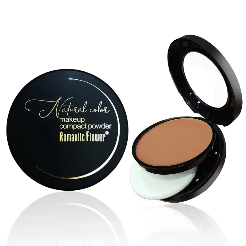 Weizen-Bräunungspuder Matt-Finish Schweißfest Ölkontrolle Dunkle Haut Foundation Concealer Kontur-Palette mit Puderquaste und Spiegel – Detail 7