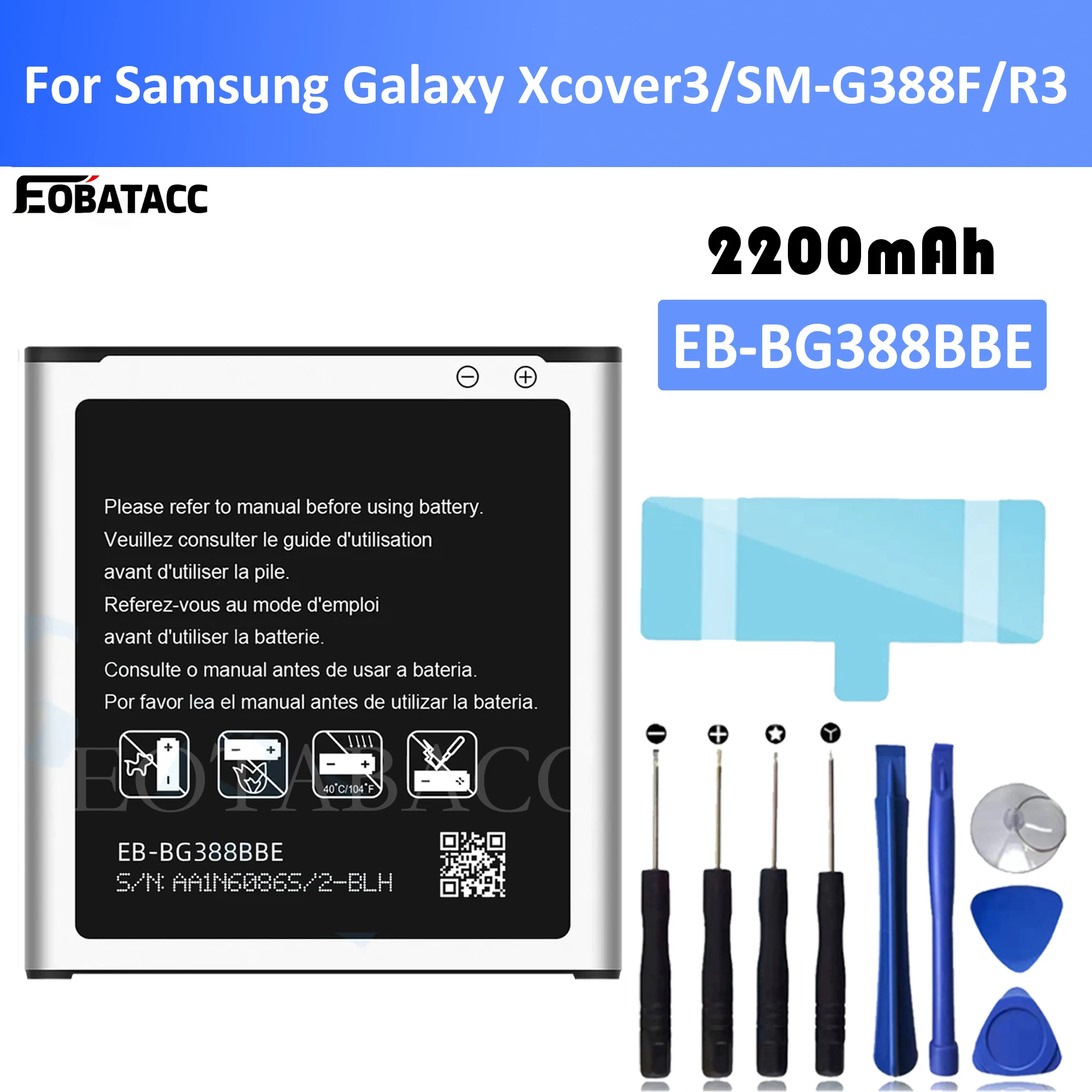 EOTABACC New 100% High Quality EB-BG388BBE Battery For Samsung Galaxy Xcover3/SM-G388F/R3 mobile phone Bateria+ Free Tools