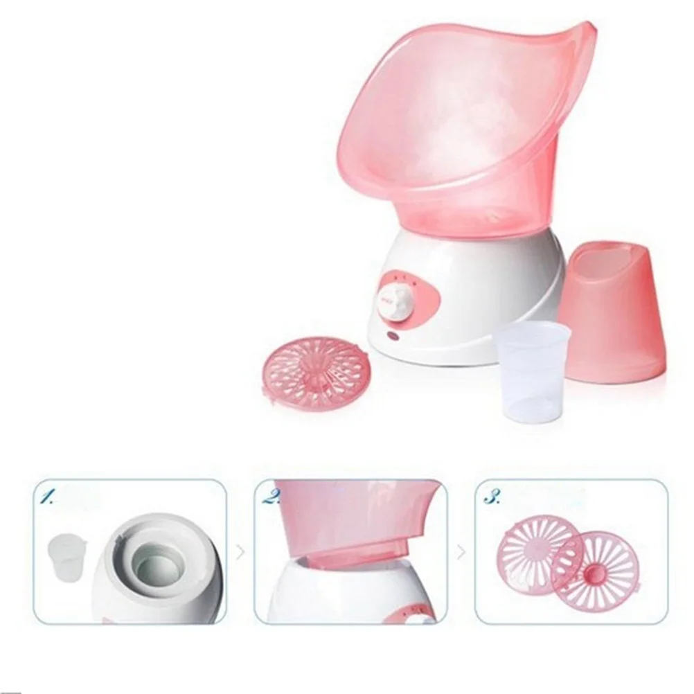 جهاز بخار الوجه 50 مل خزان ألومنيوم مضاد للصدأ 2-Level منظف المسام بالبخار إزالة الرؤوس السوداء أداة سبا الجلد الوردي #1