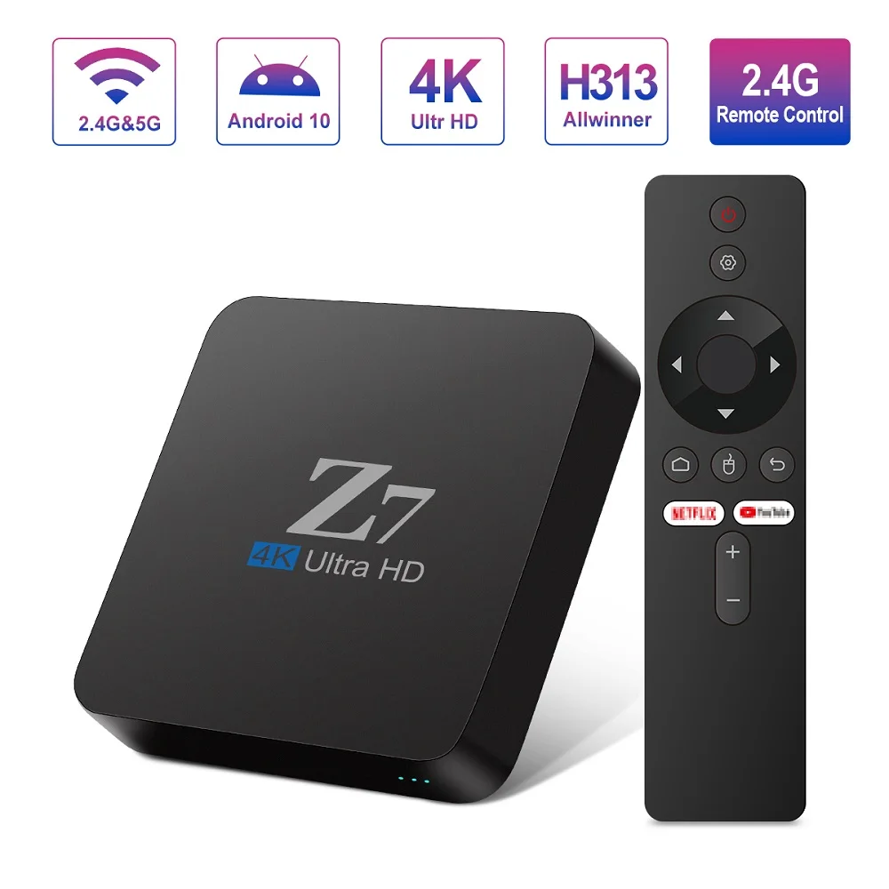 Z7 미니 스마트 TV 박스, 울트라 HD 4K 안드로이드 10.0, 올위너 H313, 2GB8GB 와이파이, BT5.0, 2.4G 및 5G 미디어 플레이어 셋톱 박스, 신제품