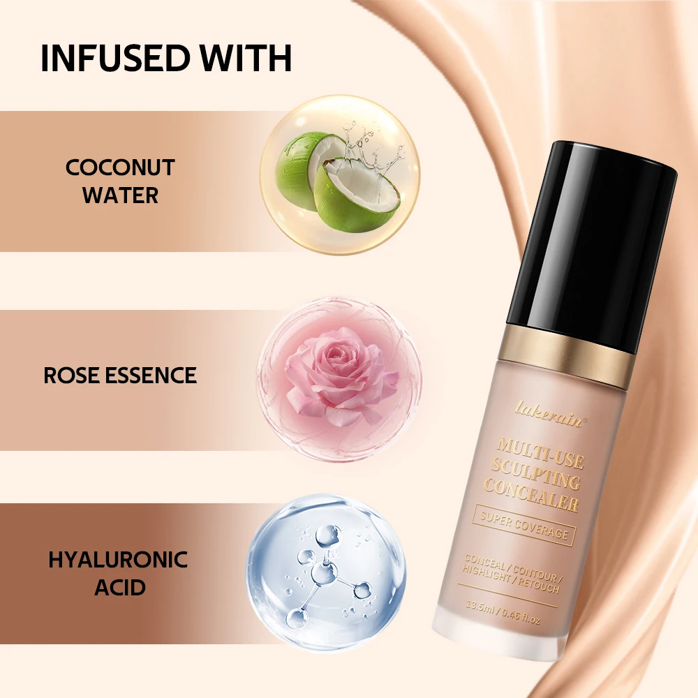 Lakerain Uniwersalny korektor do twarzy Piegi Równomierny odcień skóry Nawilżający, długotrwały korektor w płynie