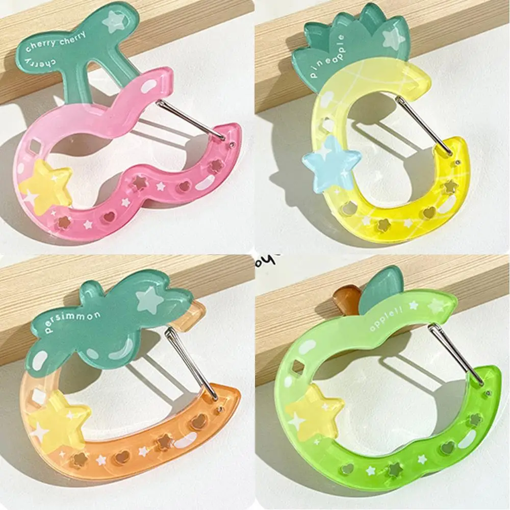 

Sweet Climbing Buckle Acrylic Charm Korea Fruit Creative Bag Charms Bag Pendant Acrylic Key Hanging Fruit Shaped Notes Carabiner