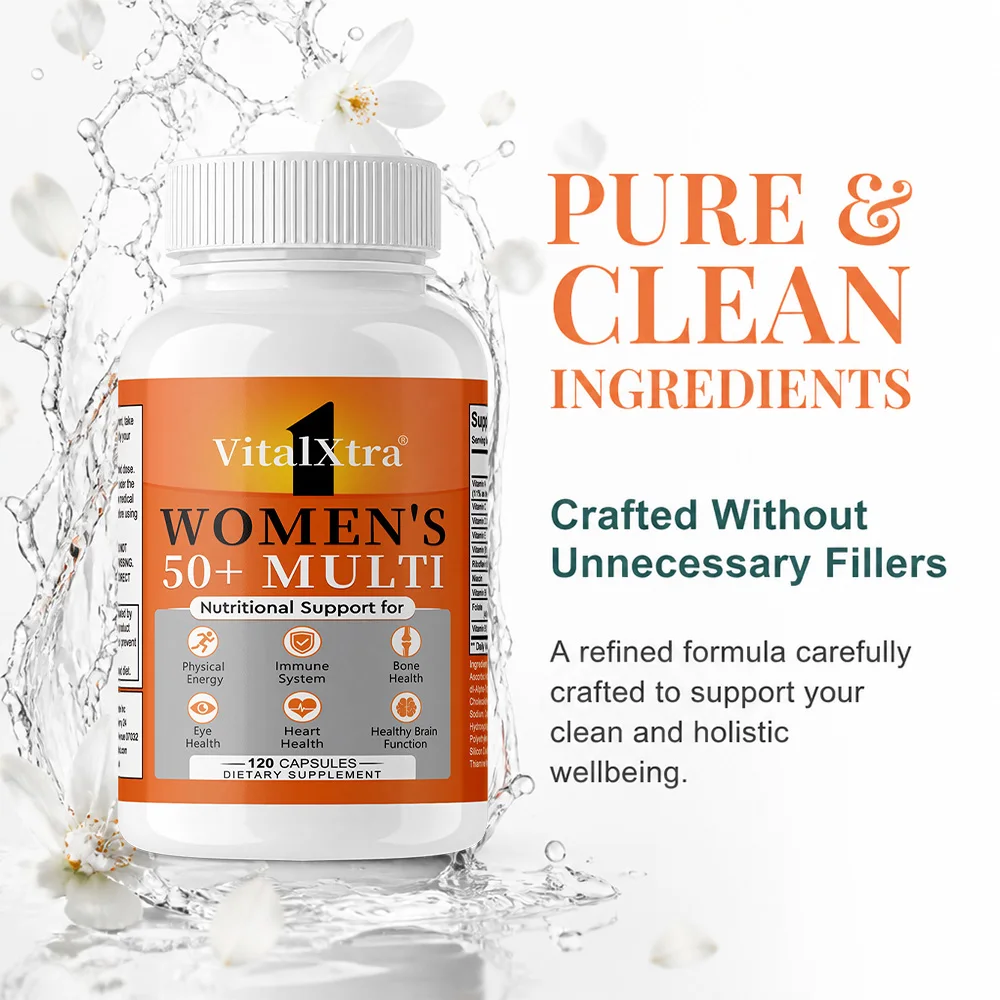 Multivitamin Capsules for Women, with Vitamins D, C, E, Zinc & Biotin, Daily Vitamins for Woman 50+, Supports Immunity Health