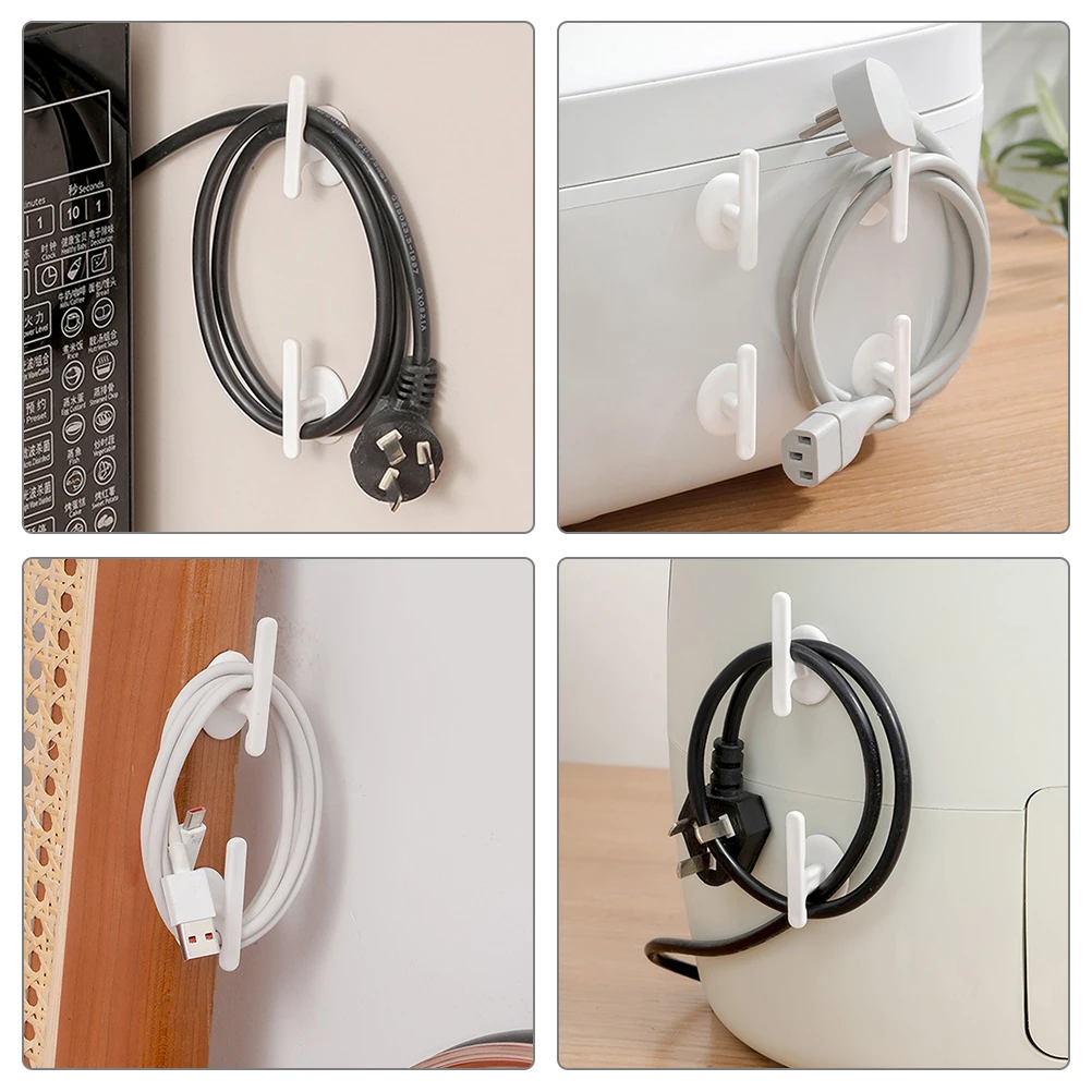 

8 Pcs Cable Adhesive Rack Holder Clips Cord Organizer for Appliance Management Wire Desktop