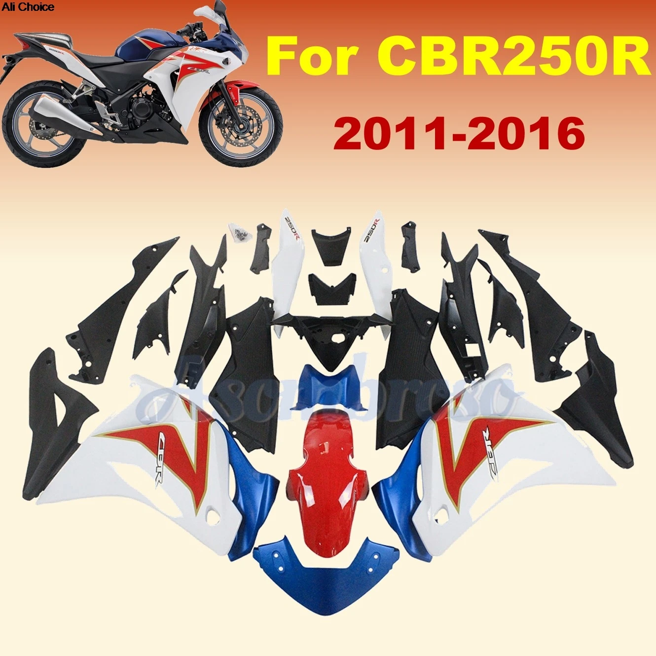 Motorradverkleidung für HONDA CBR250R CBR250R 2011 2012 2013 2014 2015 2016 Karosserie Komplette Verkleidung CBR 250R 11-16