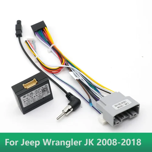 Para Jeep Wrangler JK 2008-2018 reproductor de Radio DVD posventa instalación estéreo coche arnés de cableado Android de 16 pines con Canbus