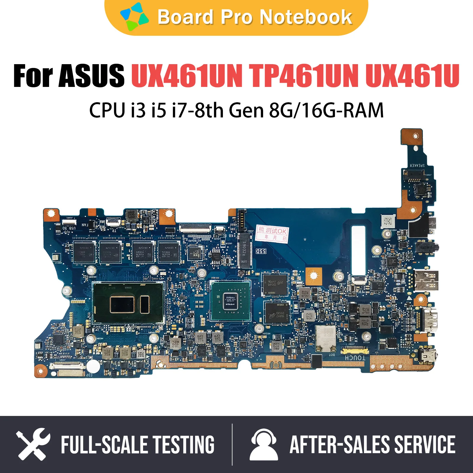 

UX461UN Notebook Mainboard UX461U TP461U TP461UN TP461UA Laptop Motherboard CPU i3 i5 i7-8th Gen 8G 16G-RAM V2G