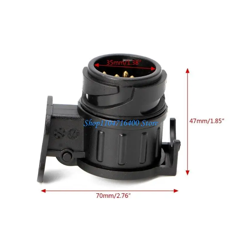 

y1gd Wearproof Towbar Towing Socket 13 Pin to 7 Pin Round Standard Trailer Socket