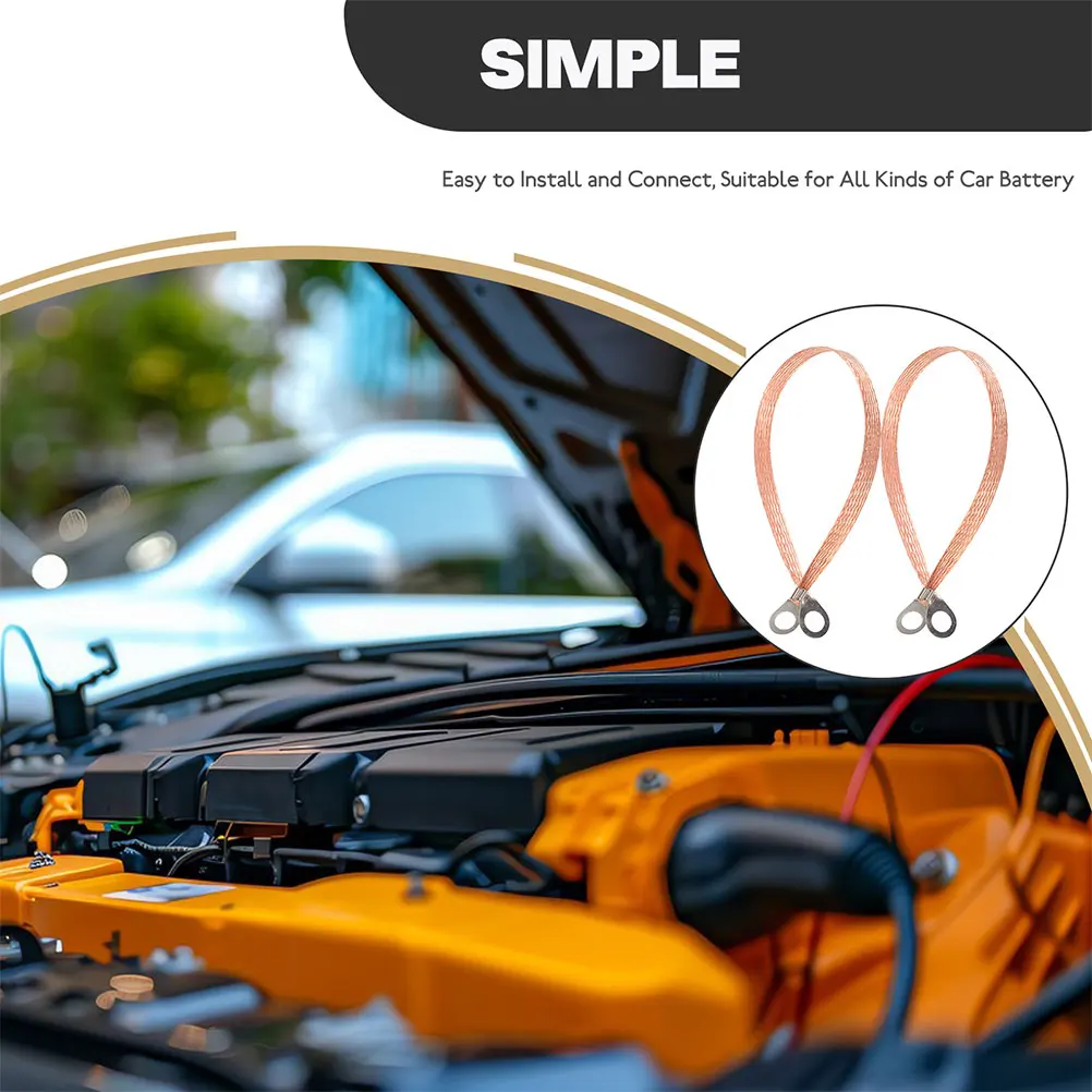 

5pcs Cable Ground Strap Automotive Braided Copper Wire Light Brown Truck Compatibility Stable Current